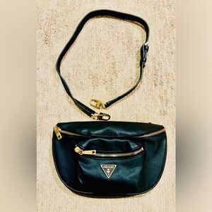 GUESS Black Crossbody Bag with Gold Accents